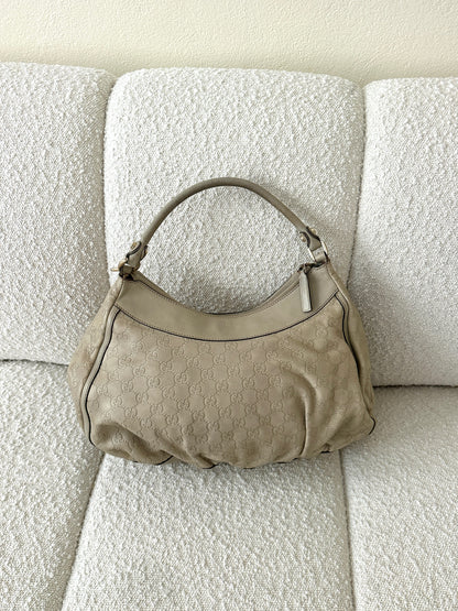 GUCCI BEIGE GUCCISSIMA ABBEY D RING BAG