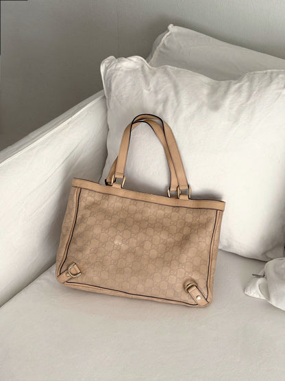 GUCCI PINK LEATHER GUCCISSIMA ABBEY D RING BAG