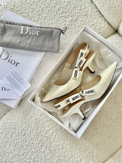 DIOR J’ADIOR PATENT CALFSKIN SLINGBACK HEELS