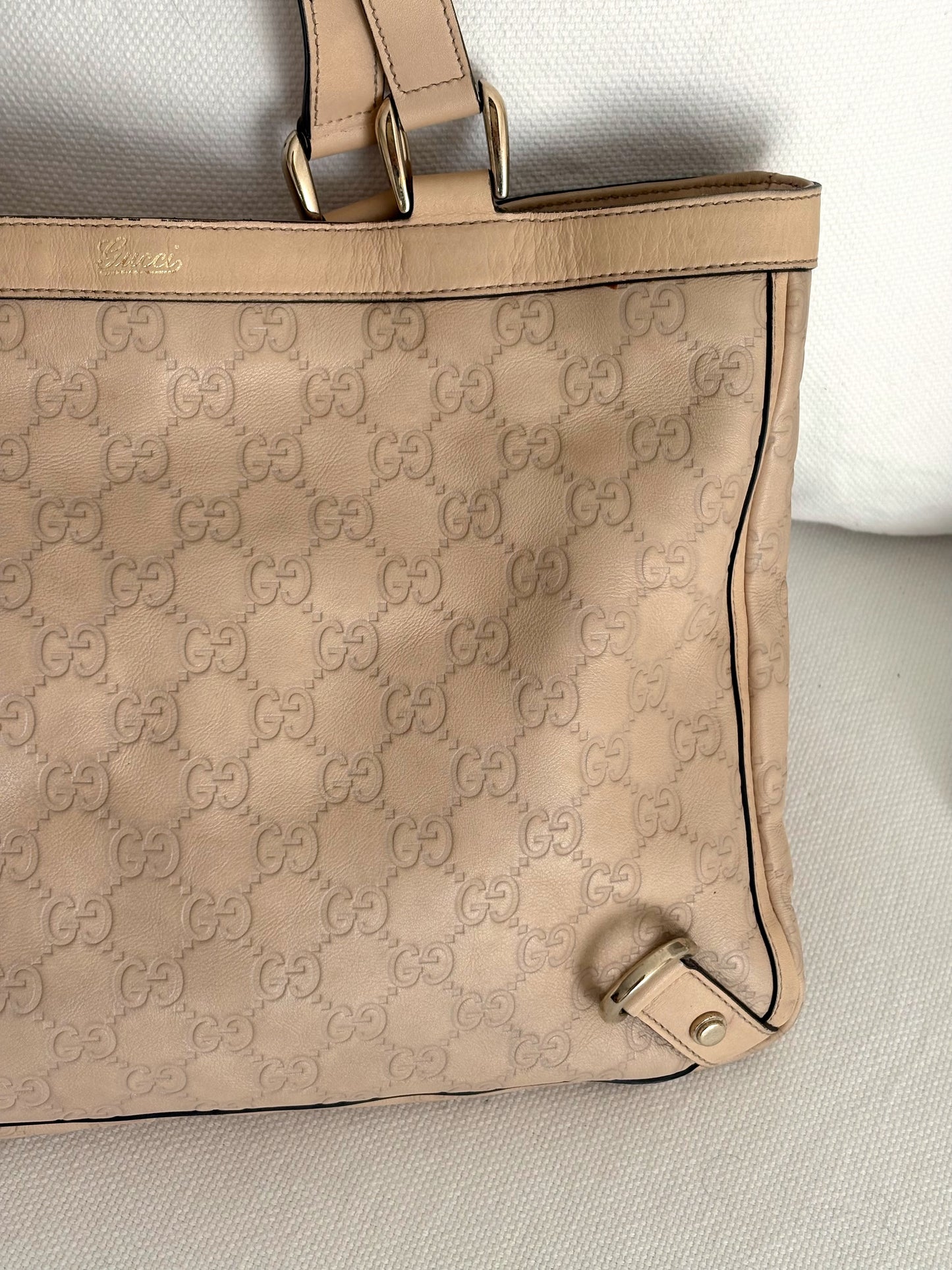 GUCCI PINK LEATHER GUCCISSIMA ABBEY D RING BAG