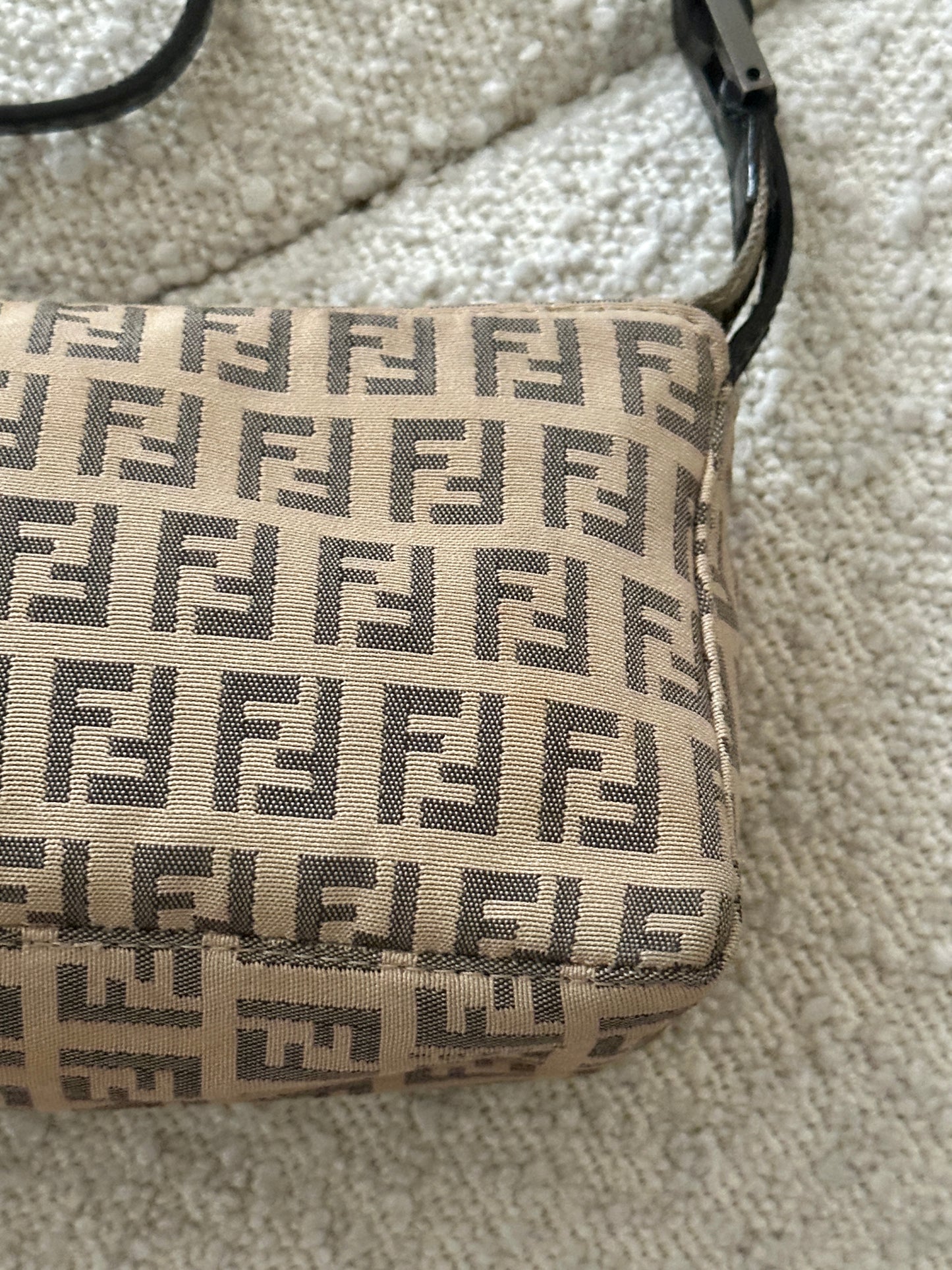 FENDI BEIGE ZUCCA MONOGRAM POCHETTE