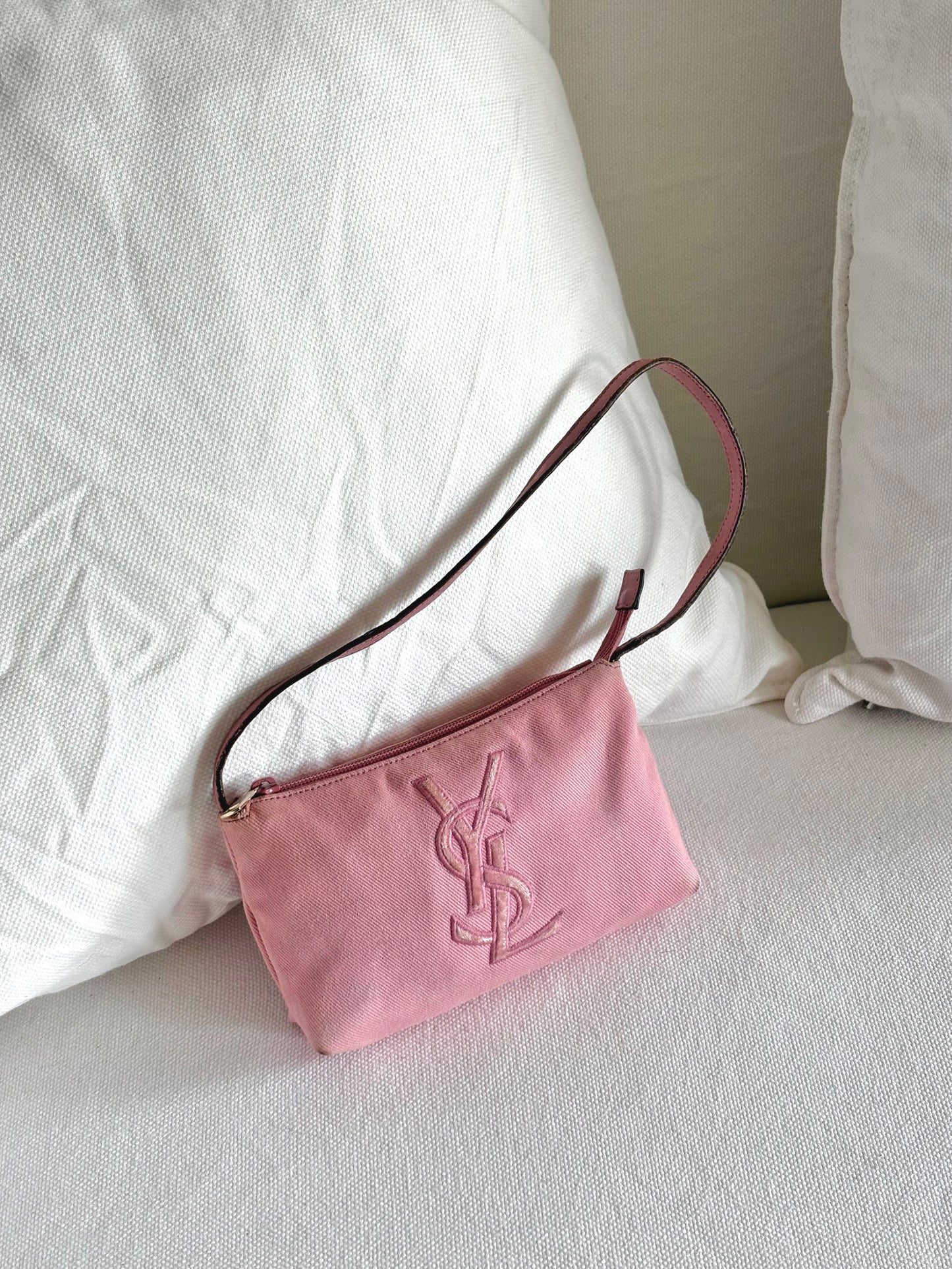 YSL RIVE GAUCHE MINI CANVAS SHOULDER BAG