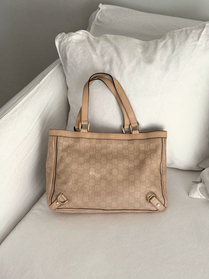 GUCCI PINK LEATHER GUCCISSIMA ABBEY D RING BAG