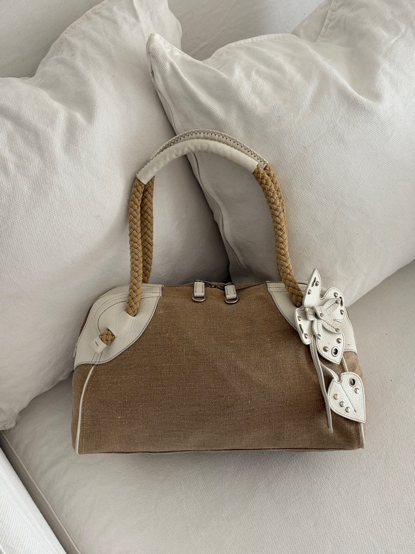MIU MIU ARCHIVE FLOWER LEATHER SHOULDER BAG