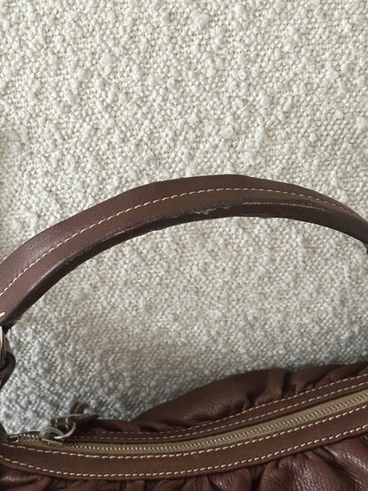 MIU MIU VITELLO BOW LEATHER HOBO BAG