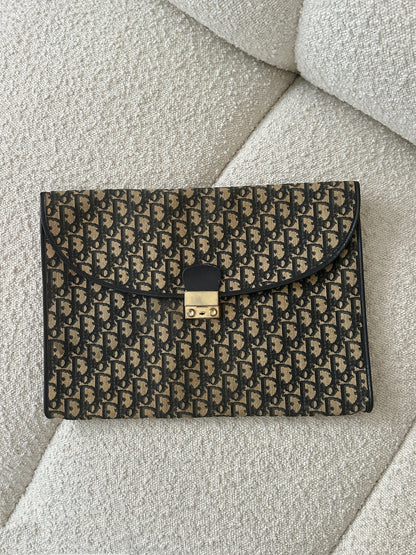 DIOR 30 MONTAIGNE NAVY OBLIQUE JACQUARD CLUTCH