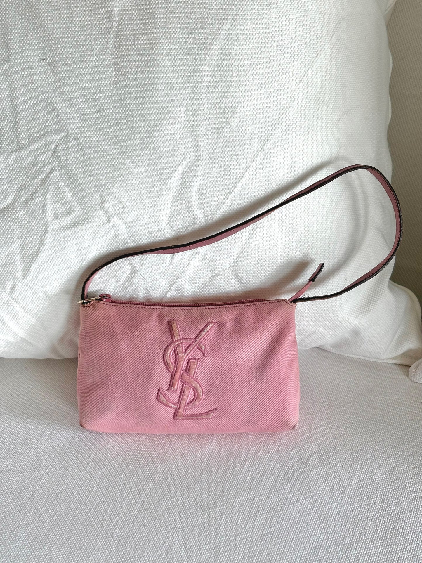 YSL RIVE GAUCHE MINI CANVAS SHOULDER BAG