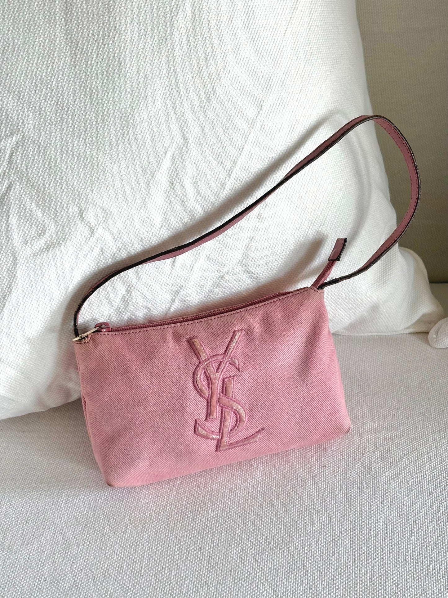 YSL RIVE GAUCHE MINI CANVAS SHOULDER BAG