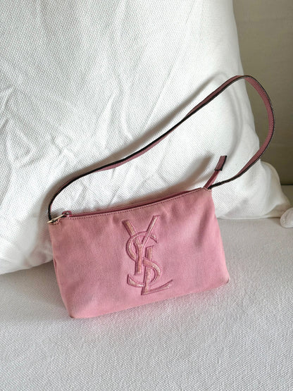 YSL RIVE GAUCHE MINI CANVAS SHOULDER BAG