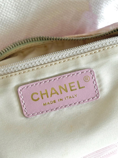 CHANEL PINK TRAVEL LINE NYLON SHOULDER BAG
