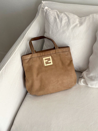 FENDI BORSA CHAIN LEATHER TOTE BAG