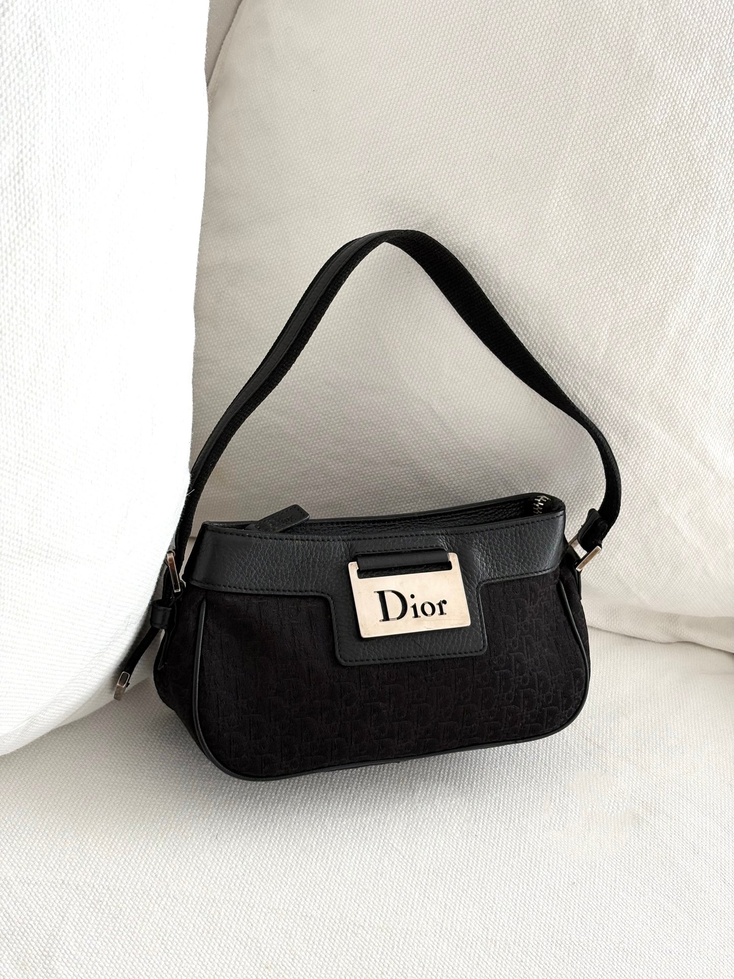 DIOR MONOGRAM CANVAS COLUMBUS SHOULDER BAG