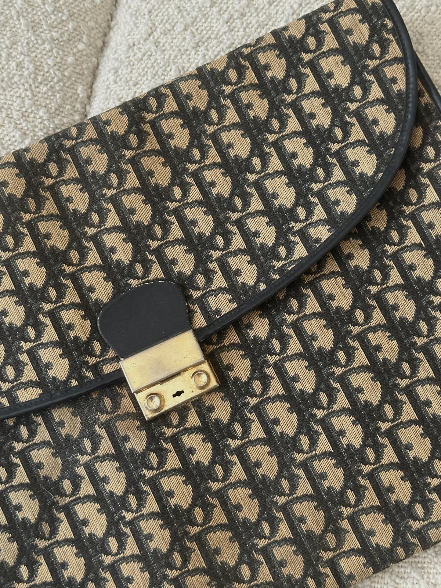 DIOR 30 MONTAIGNE NAVY OBLIQUE JACQUARD CLUTCH