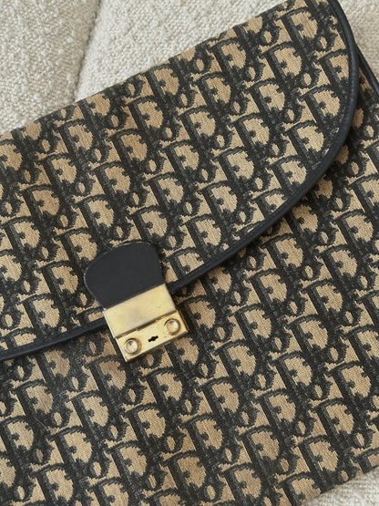 DIOR 30 MONTAIGNE NAVY OBLIQUE JACQUARD CLUTCH