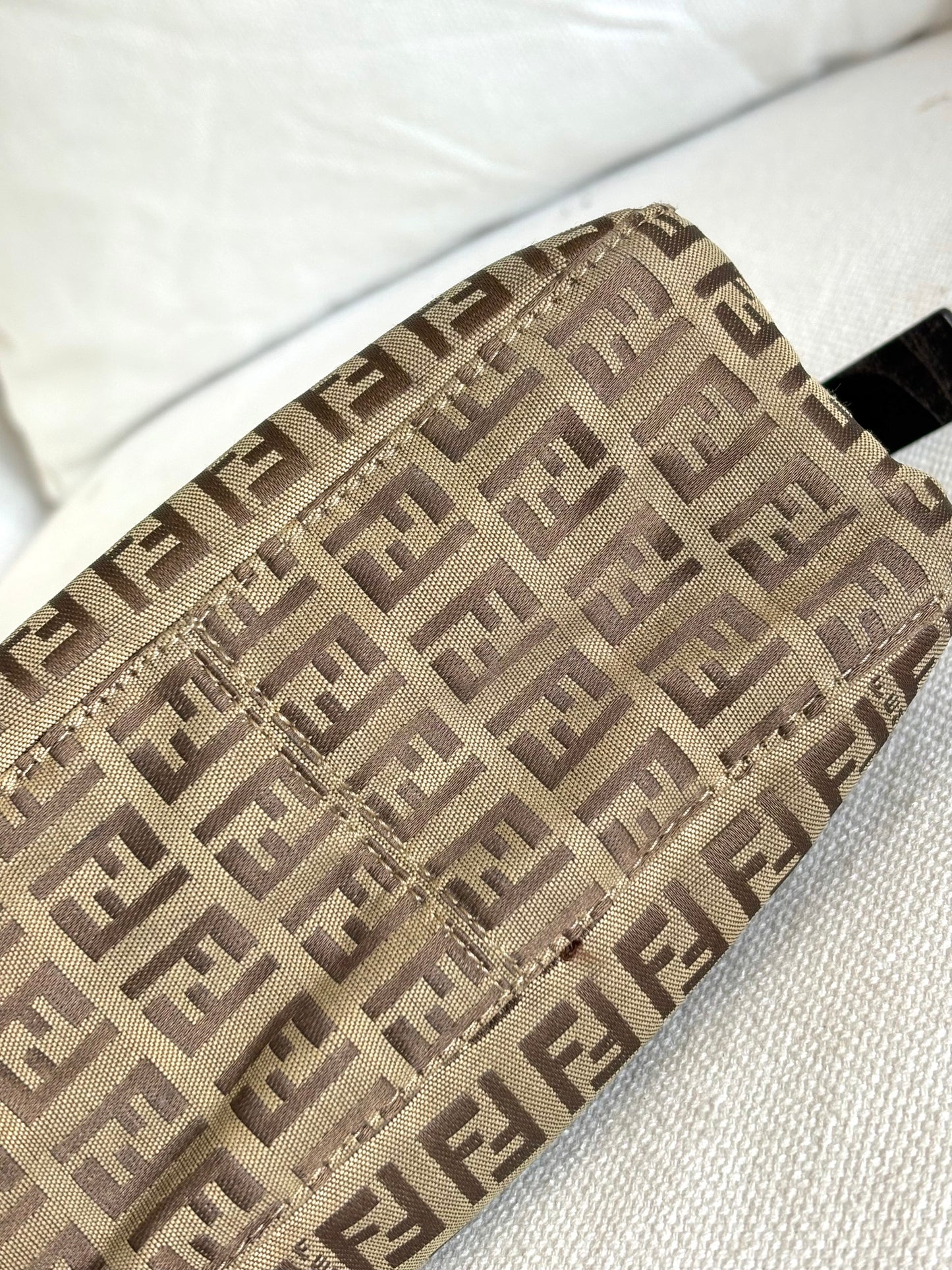 FENDI ZUCCA MINI MAMMA BAGUETTE SHOULDER BAG