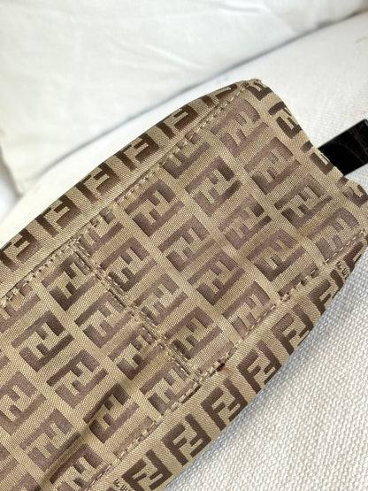 FENDI ZUCCA MINI MAMMA BAGUETTE SHOULDER BAG