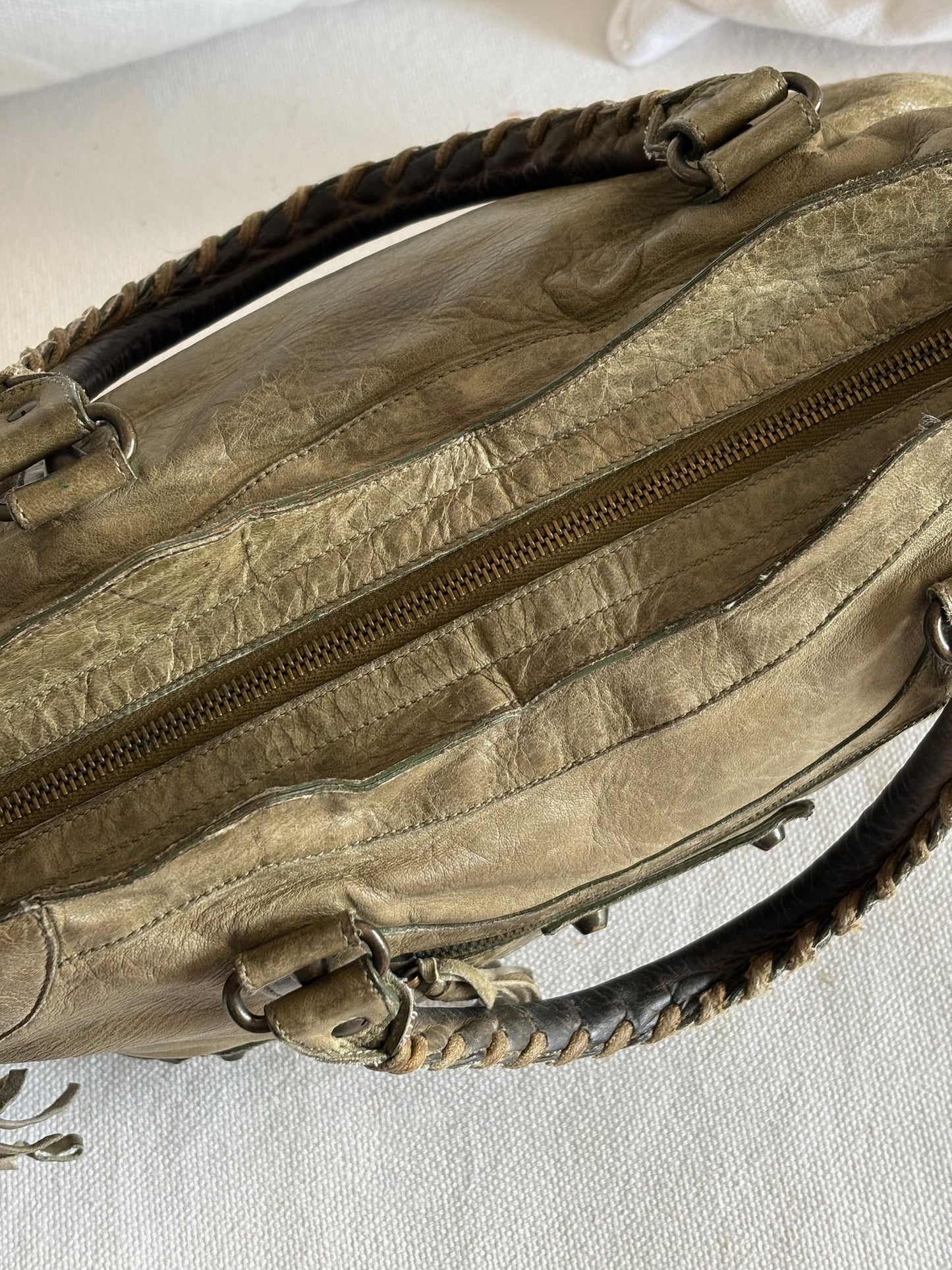 BALENCIAGA KHAKI LE CITY TOTE BAG