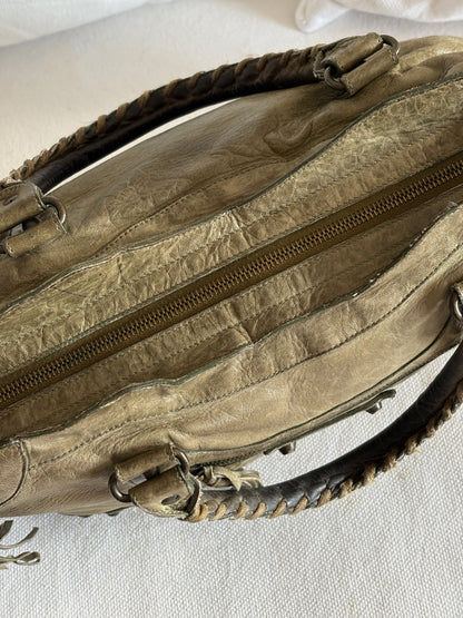 BALENCIAGA KHAKI LE CITY TOTE BAG
