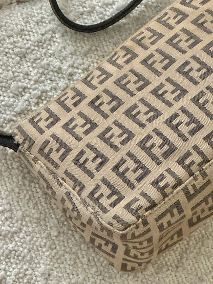 FENDI BEIGE ZUCCA MONOGRAM POCHETTE