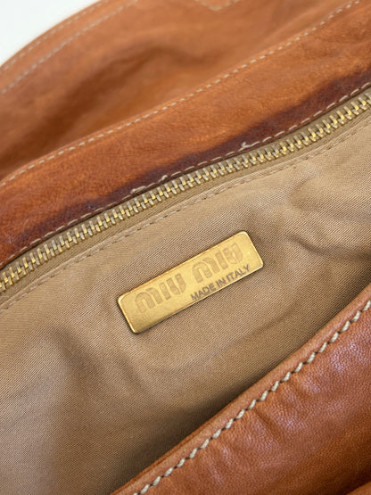 ARCHIVE CAMEL LEATHER LOCK SHOULDER BAG