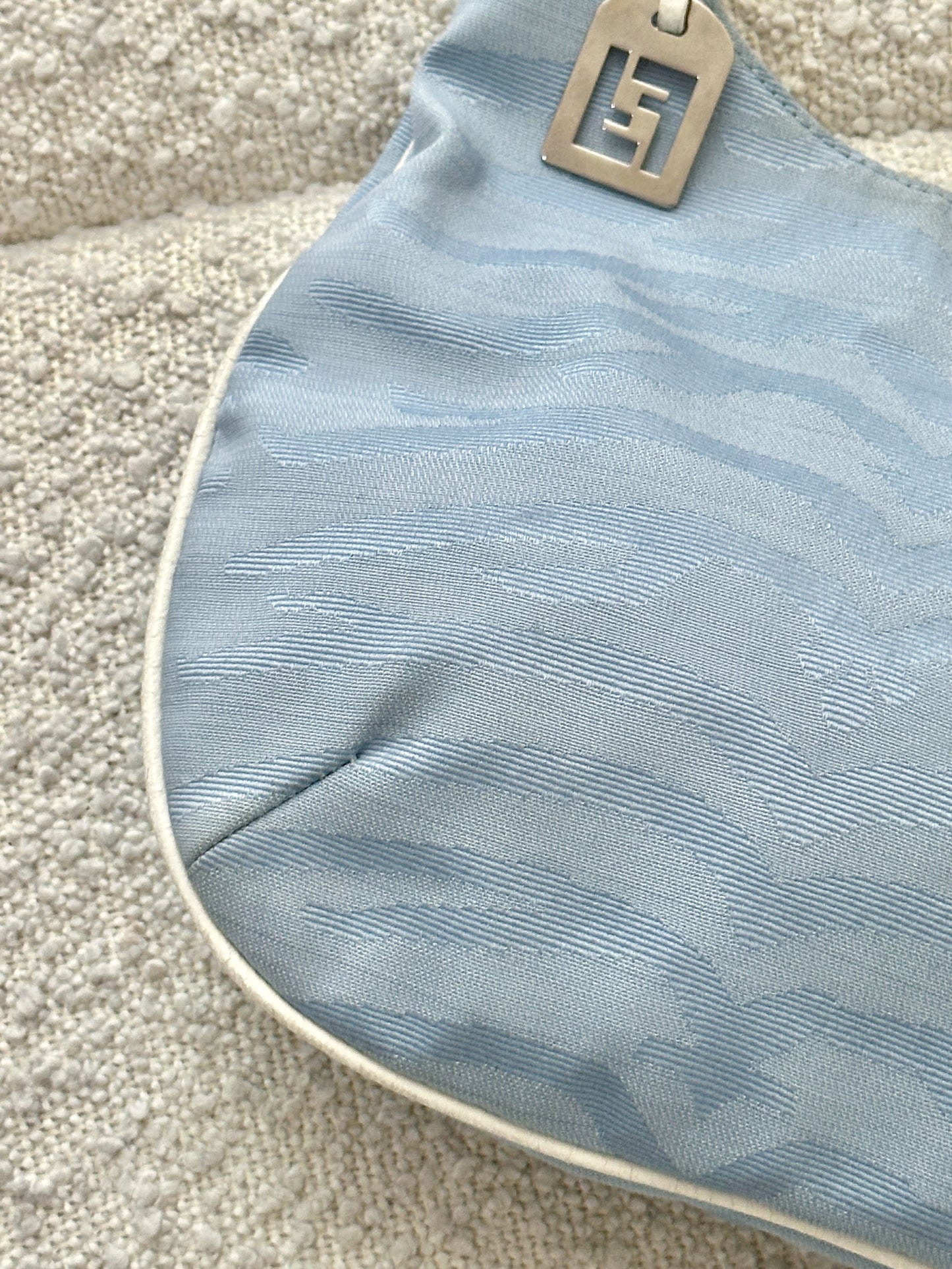 FENDI BABY BLUE OYSTER SHOULDER BAG