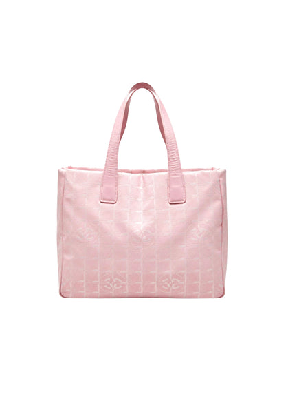 CHANEL PINK TRAVEL LINE NYLON TOTE BAG