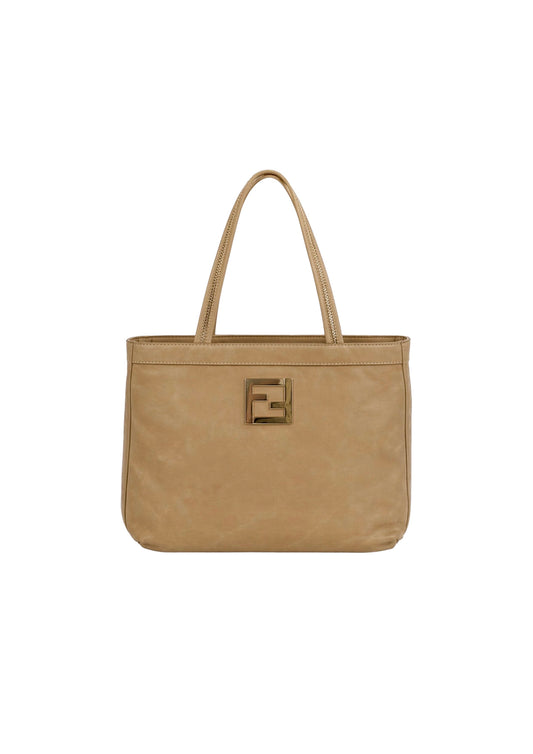 FENDI BORSA CHAIN LEATHER TOTE BAG