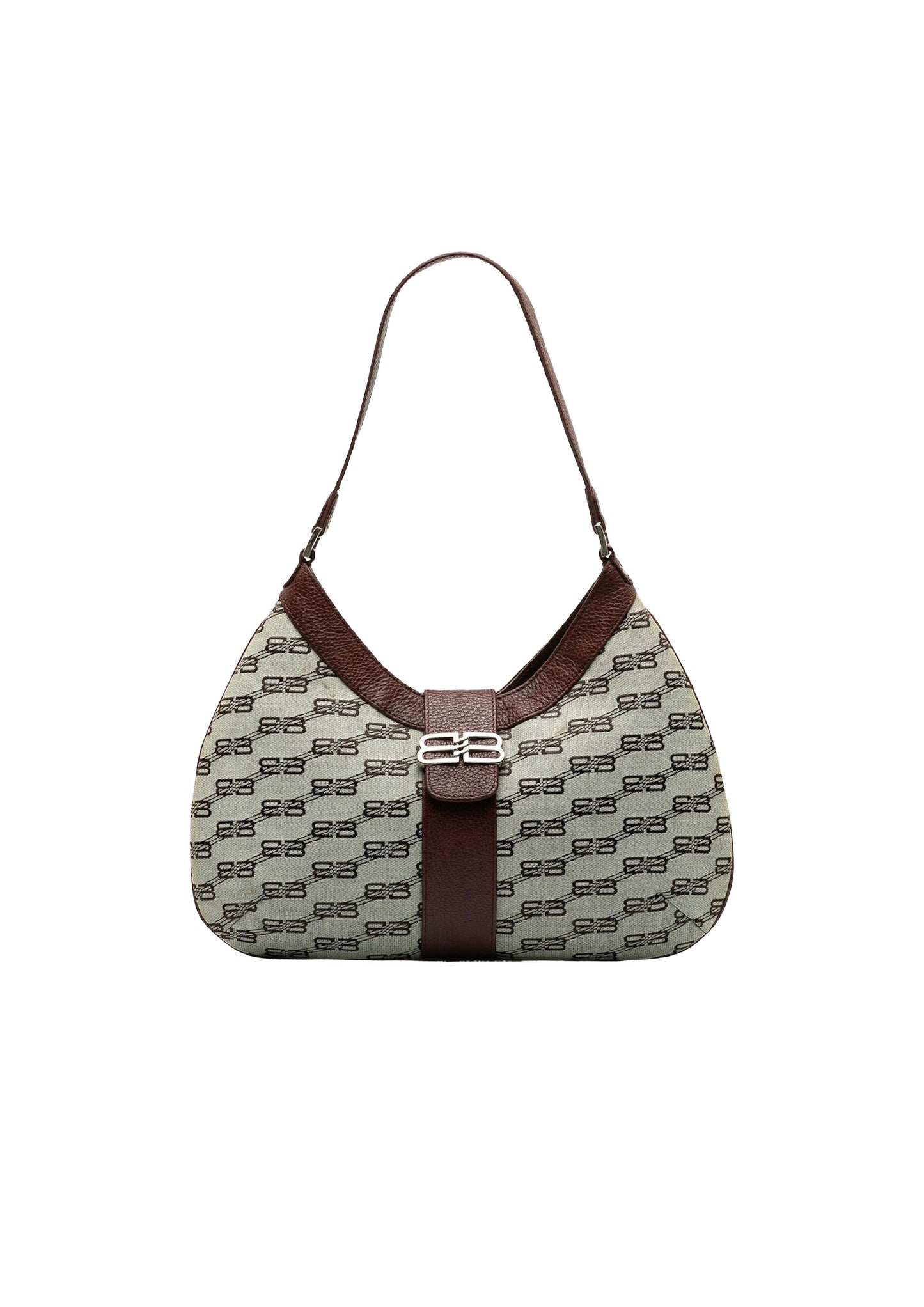 BALENCIAGA BB MONOGRAM HOBO SHOULDER BAG