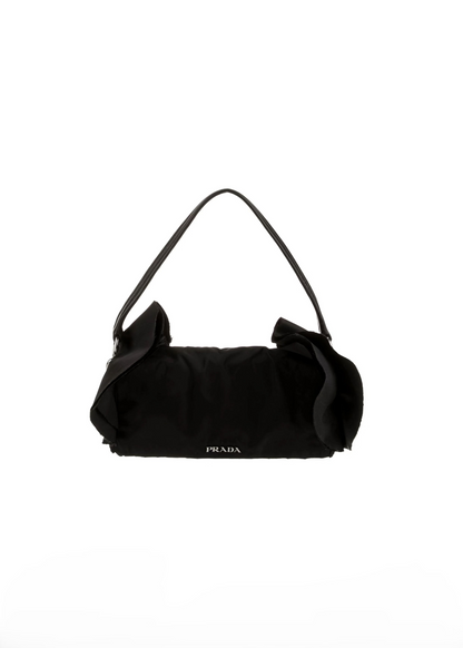 PRADA NYLON TESSUTO RUFFLE SHOULDER BAG