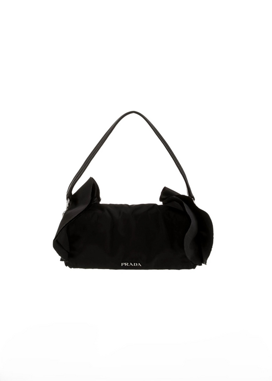 PRADA NYLON TESSUTO RUFFLE SHOULDER BAG