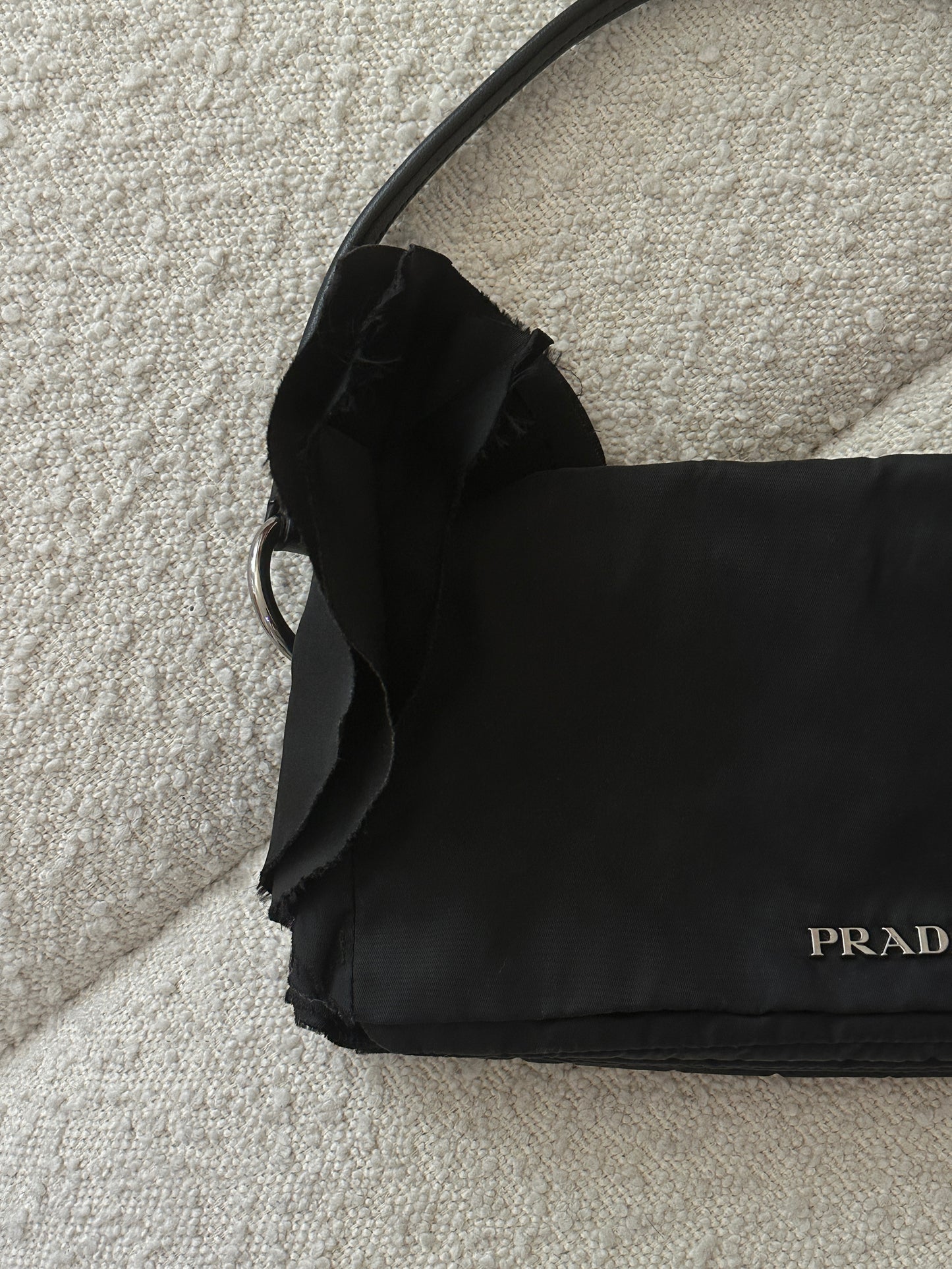PRADA NYLON TESSUTO RUFFLE SHOULDER BAG