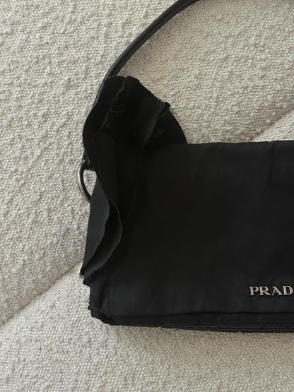 PRADA NYLON TESSUTO RUFFLE SHOULDER BAG