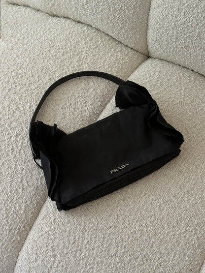 PRADA NYLON TESSUTO RUFFLE SHOULDER BAG