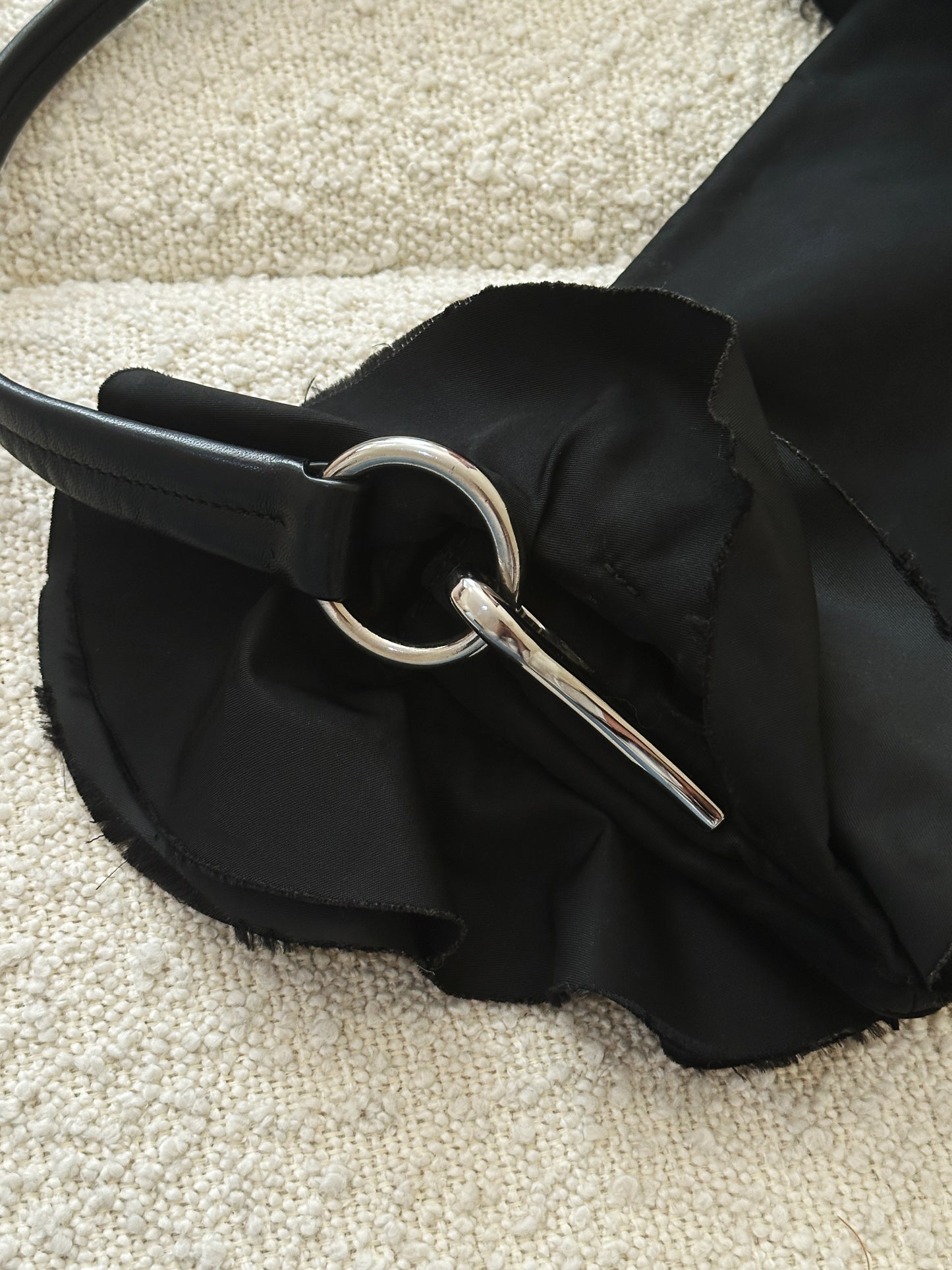 PRADA NYLON TESSUTO RUFFLE SHOULDER BAG