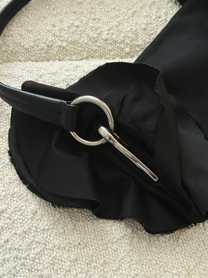 PRADA NYLON TESSUTO RUFFLE SHOULDER BAG