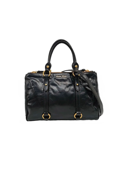 MIU MIU VITELLO LUX TWO WAY TOTE BAG