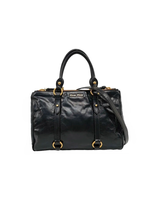 MIU MIU VITELLO LUX TWO WAY TOTE BAG