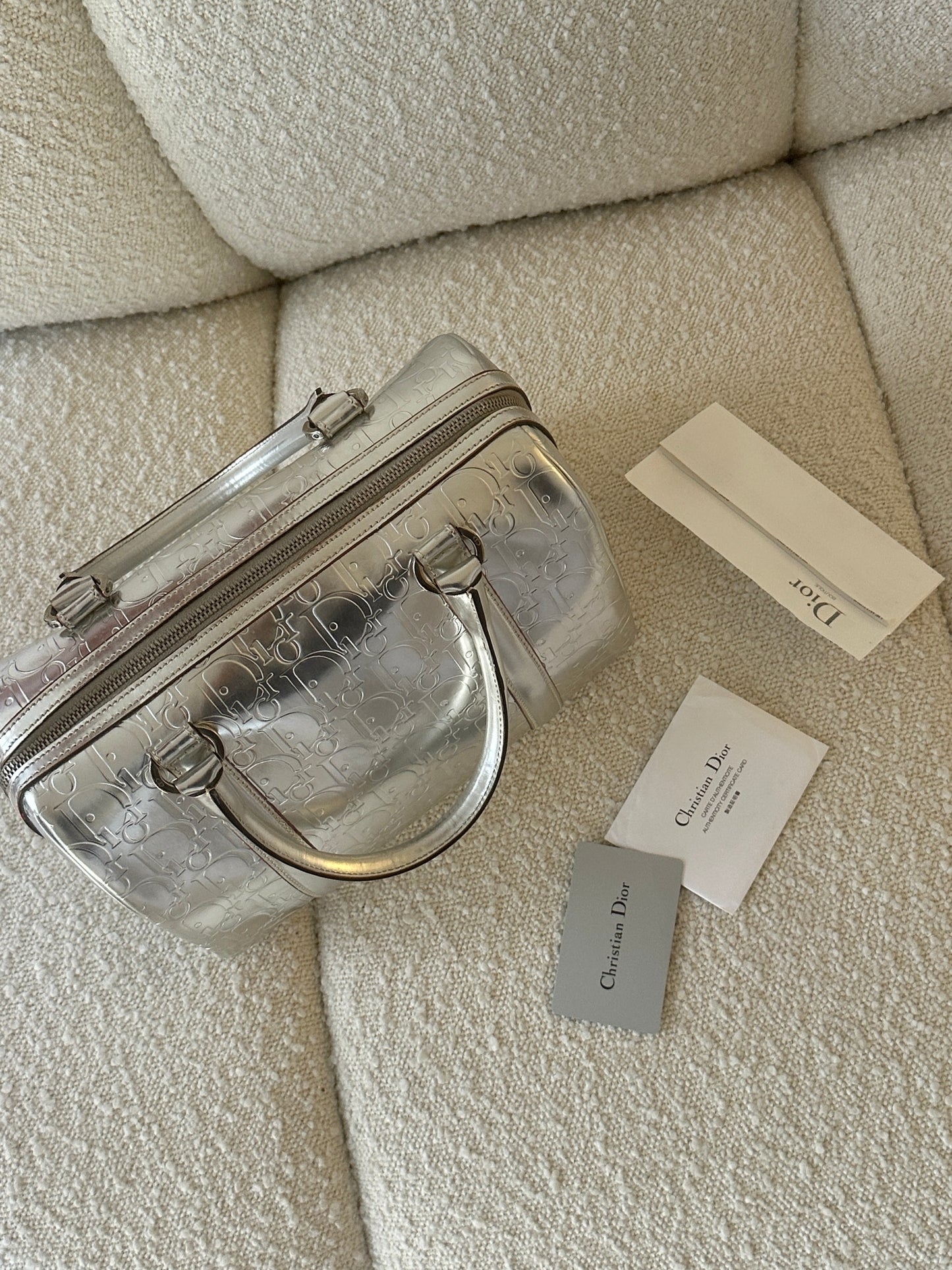 DIOR SILVER DIORISSIMO BOSTON BAG