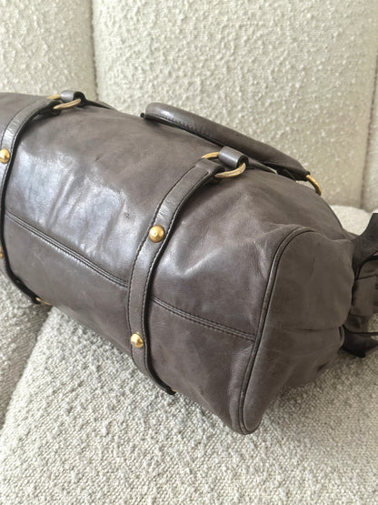 MIU MIU VITELLO BOW LEATHER TOTE BAG