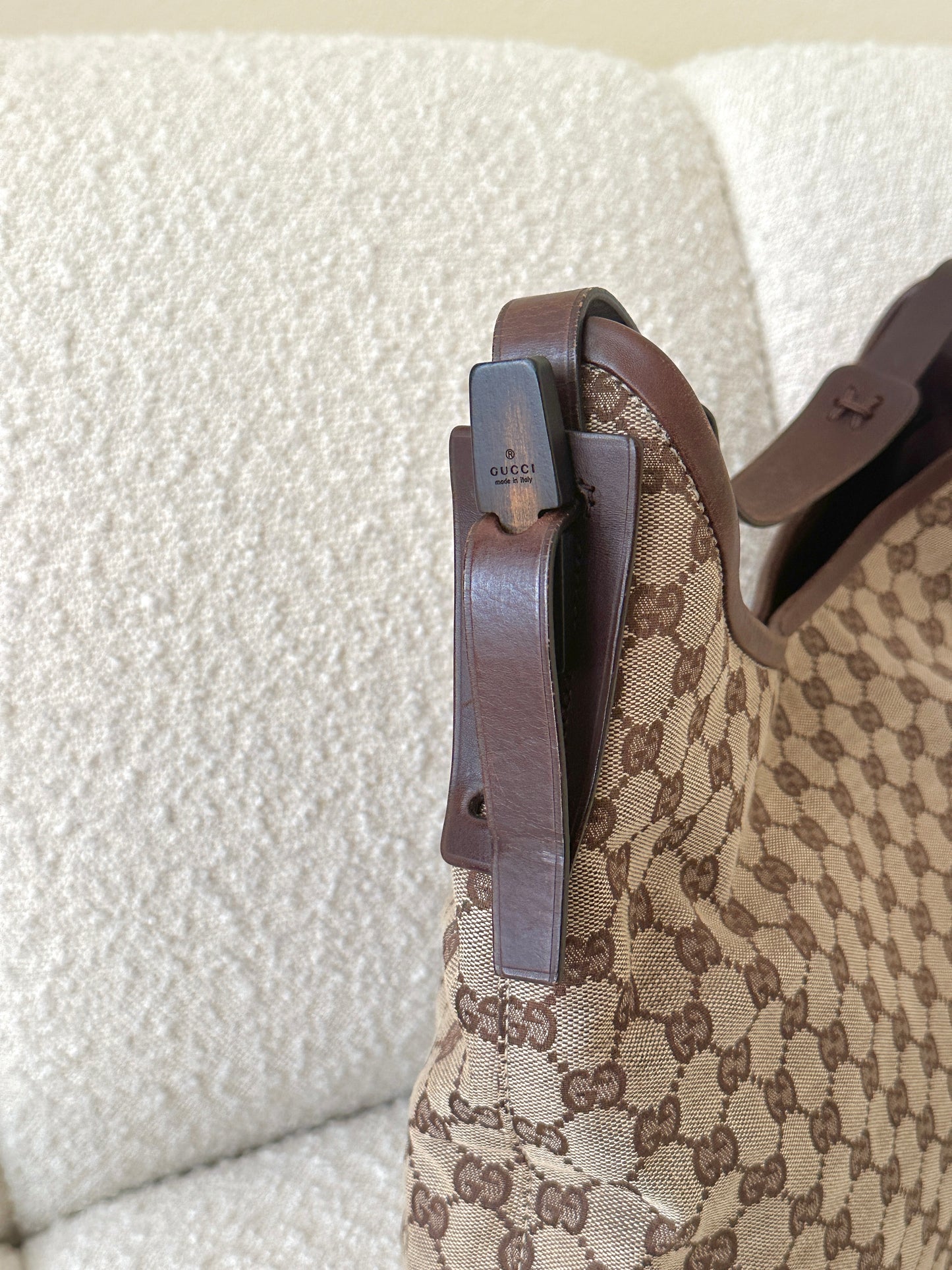 GUCCI MONOGRAM CANVAS HOBO BAG
