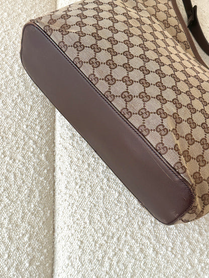 GUCCI MONOGRAM CANVAS HOBO BAG