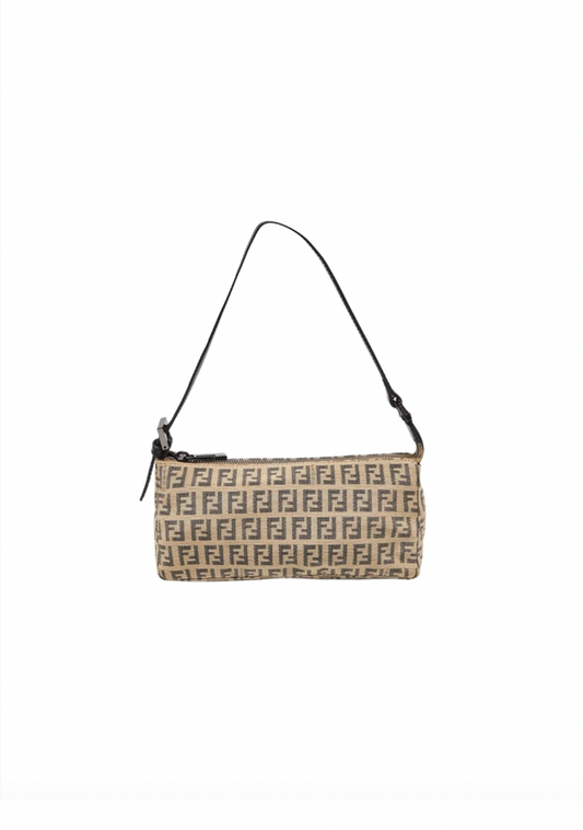 FENDI BEIGE ZUCCA MONOGRAM POCHETTE